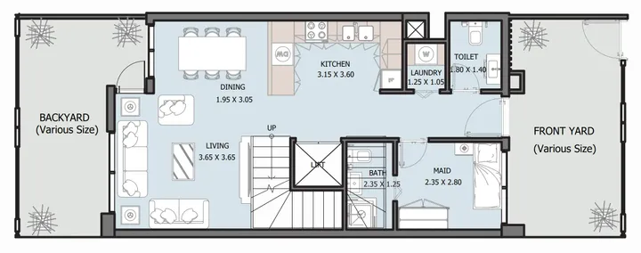 4 BR floor plan