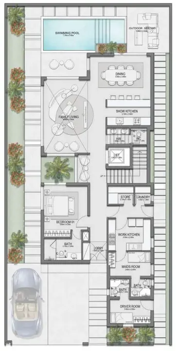 5 BR floor plan