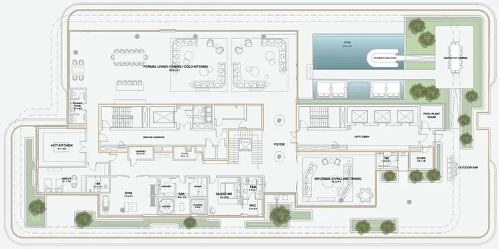 6 BR floor plan