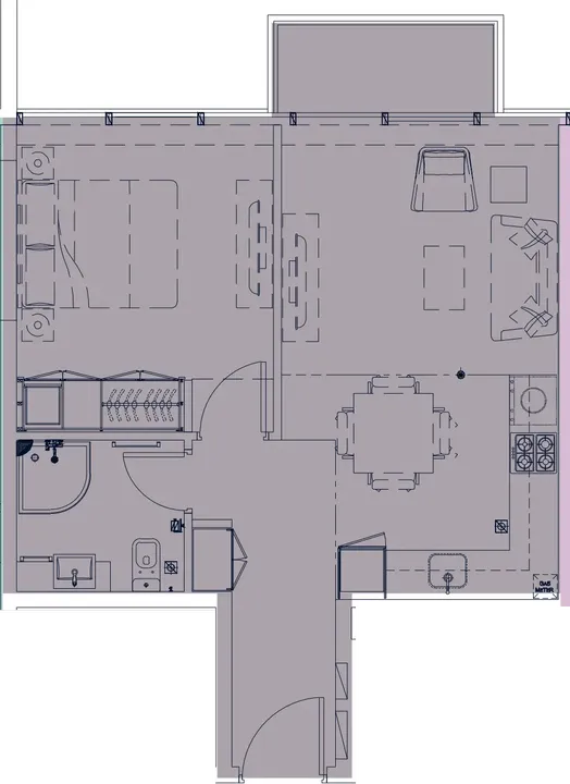 1 BR floor plan