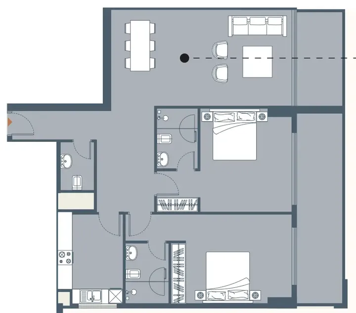 2 BR floor plan