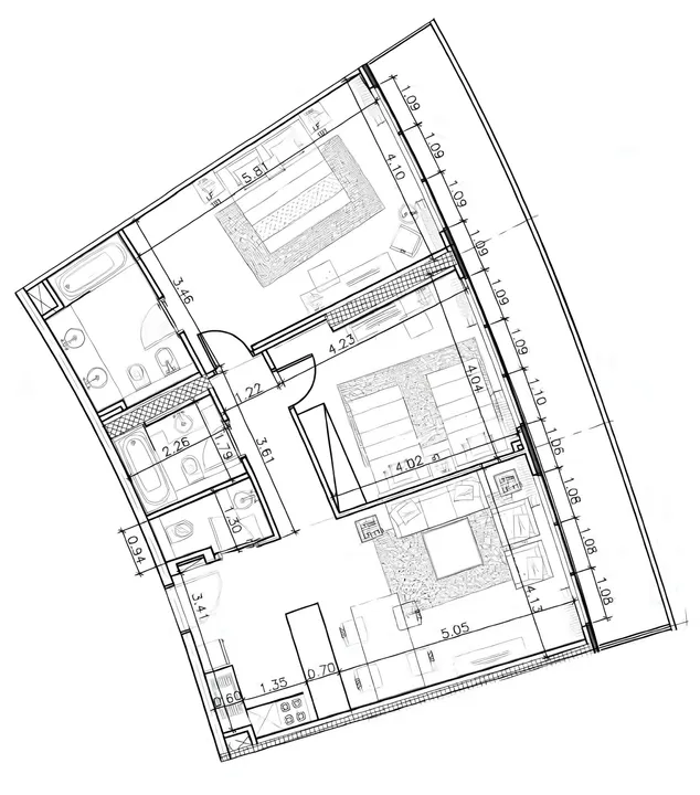2 BR floor plan