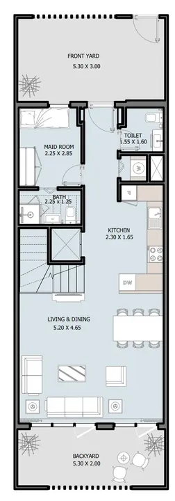 4 BR floor plan