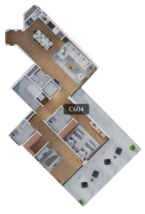 4 BR floor plan