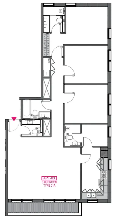 3 BR floor plan