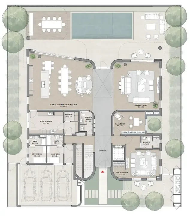 6 BR floor plan