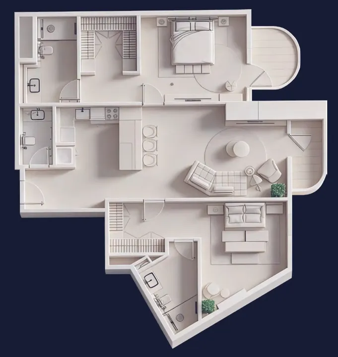 2 BR floor plan