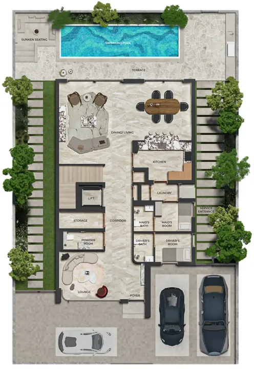 5 BR floor plan