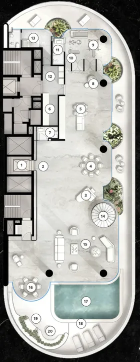 5 BR floor plan