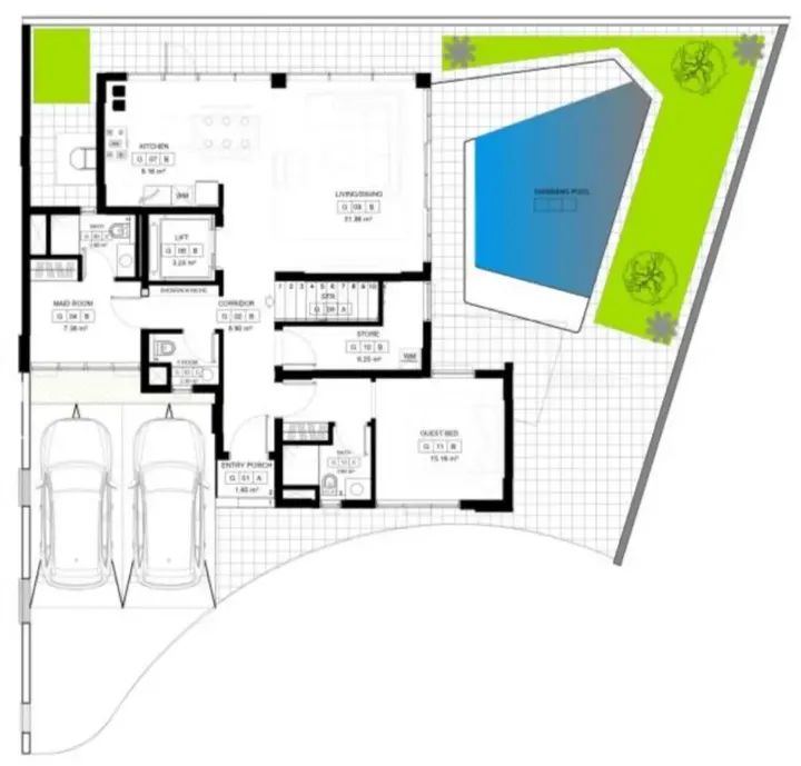 4 BR floor plan