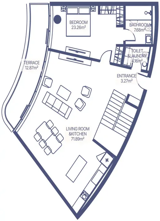 3 BR floor plan