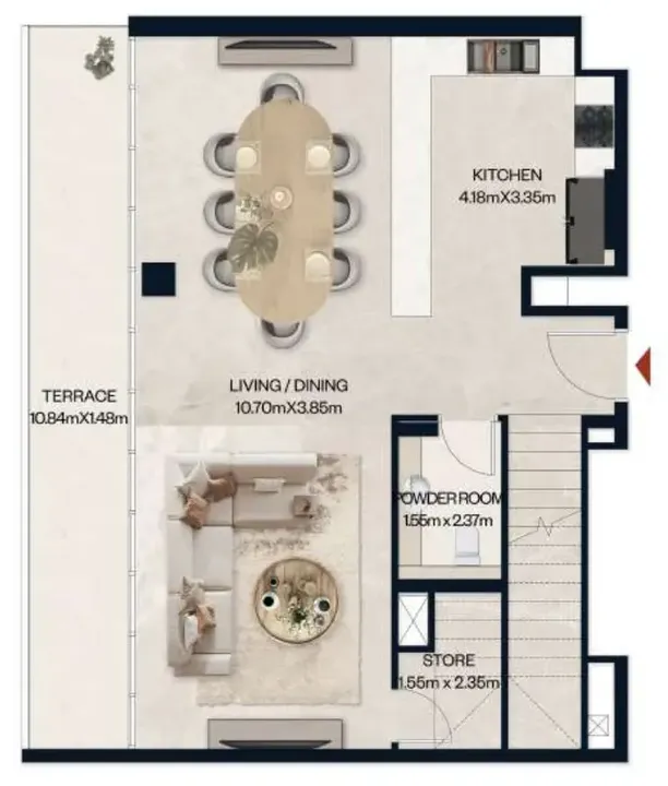 3 BR floor plan