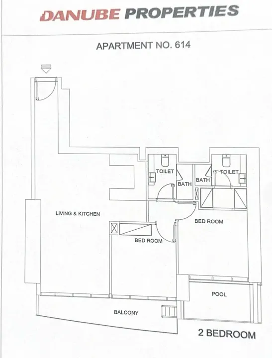 2 BR floor plan