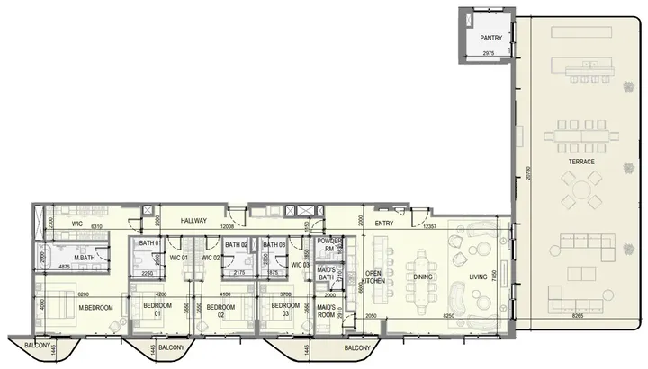 4 BR floor plan