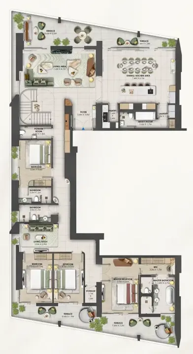 4 BR floor plan