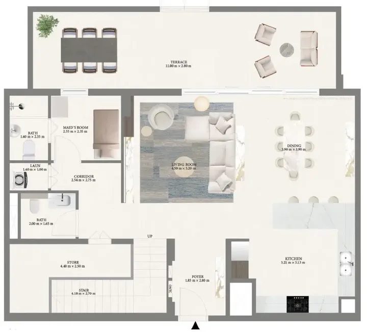 3 BR floor plan
