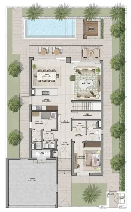 4 BR floor plan