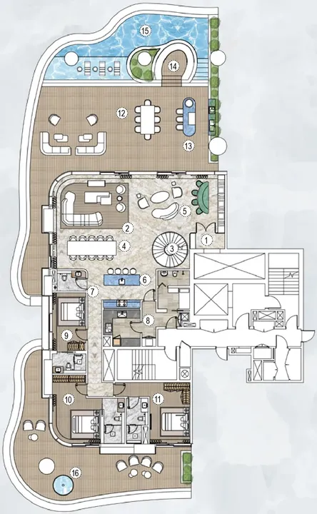 5 BR floor plan