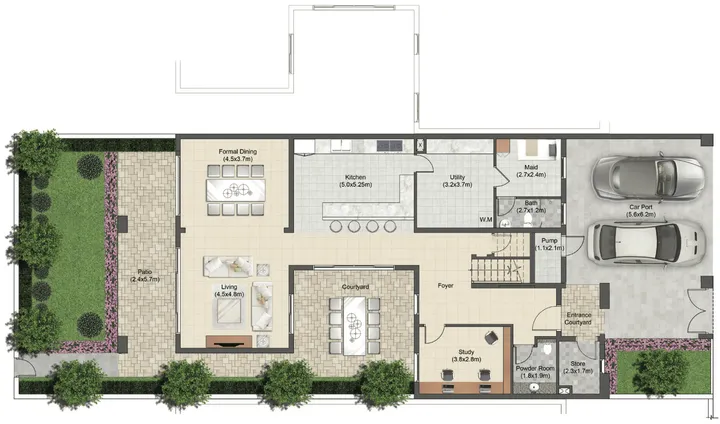 3 BR floor plan