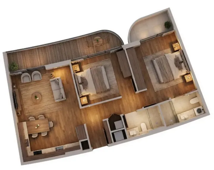 2 BR floor plan