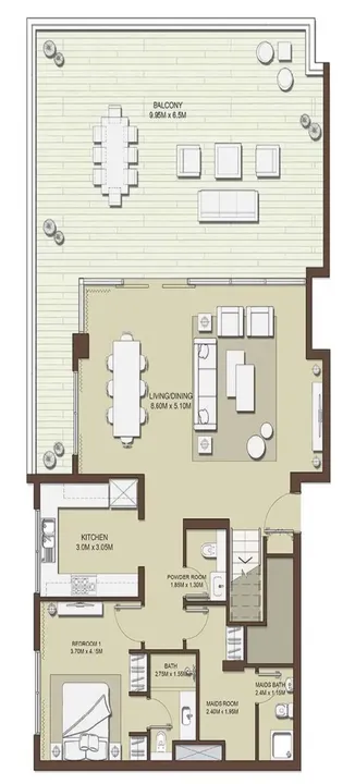 4 BR floor plan
