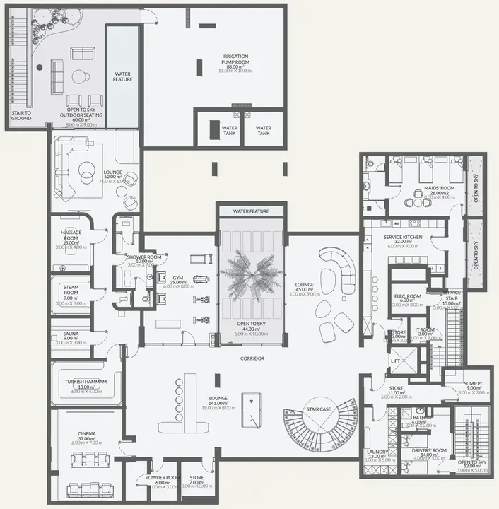 8 BR floor plan