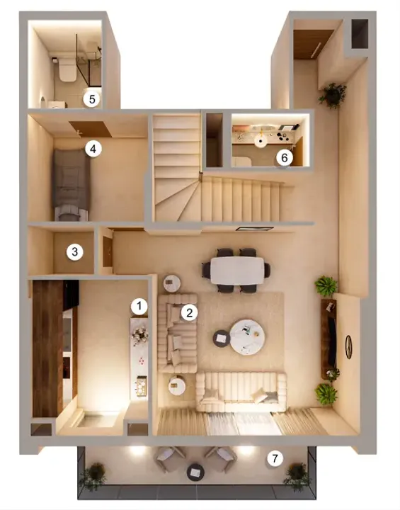 2 BR floor plan
