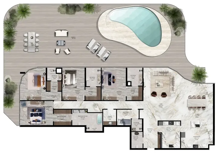 4 BR floor plan