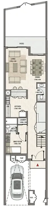 2 BR floor plan