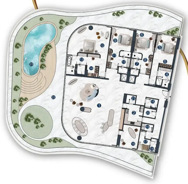 4 BR floor plan