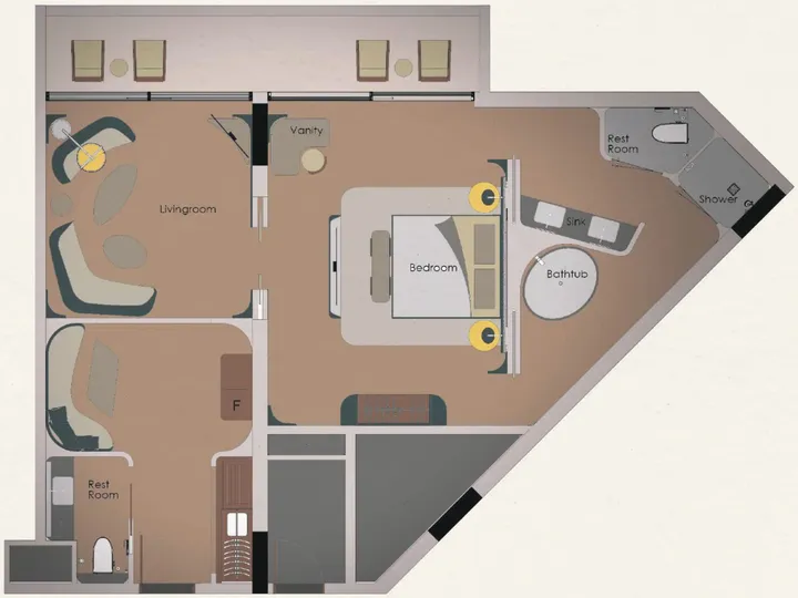 1 BR floor plan