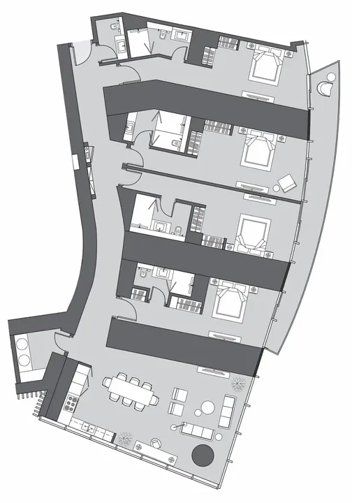 4 BR floor plan
