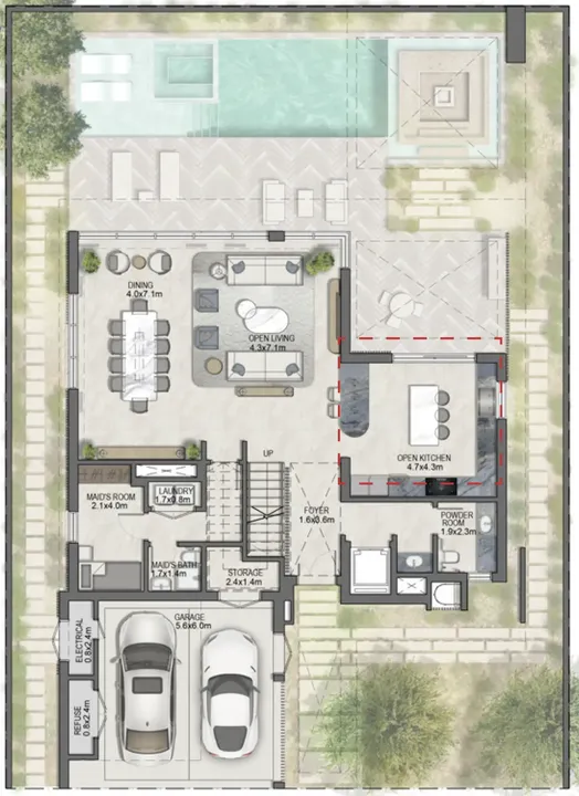 5 BR floor plan
