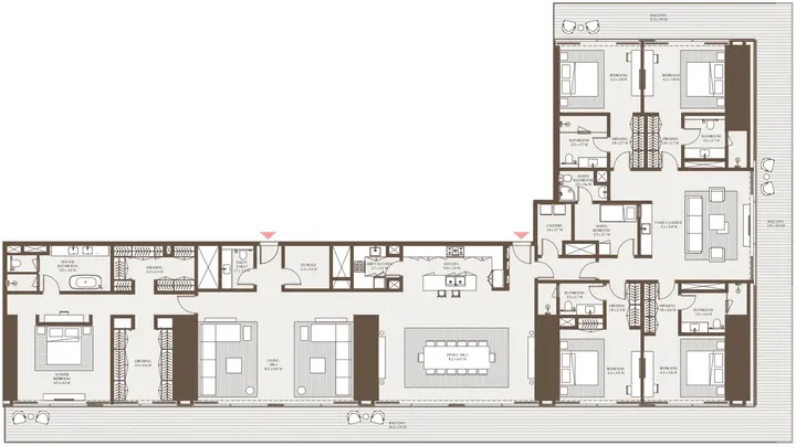 5 BR floor plan