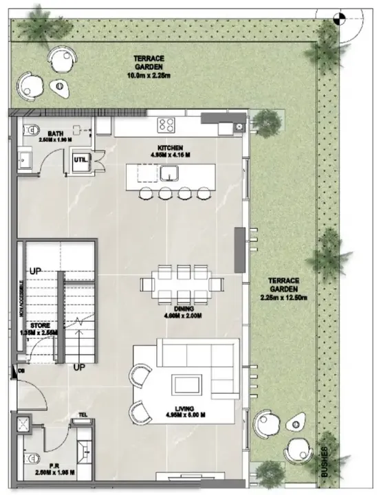 3 BR floor plan