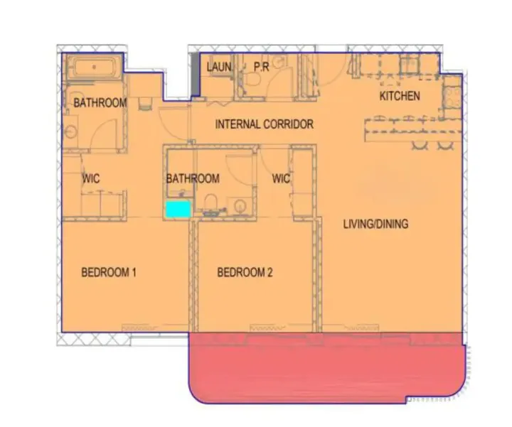 2 BR floor plan