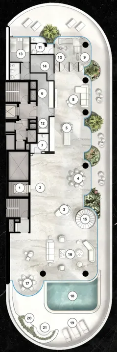 6 BR floor plan