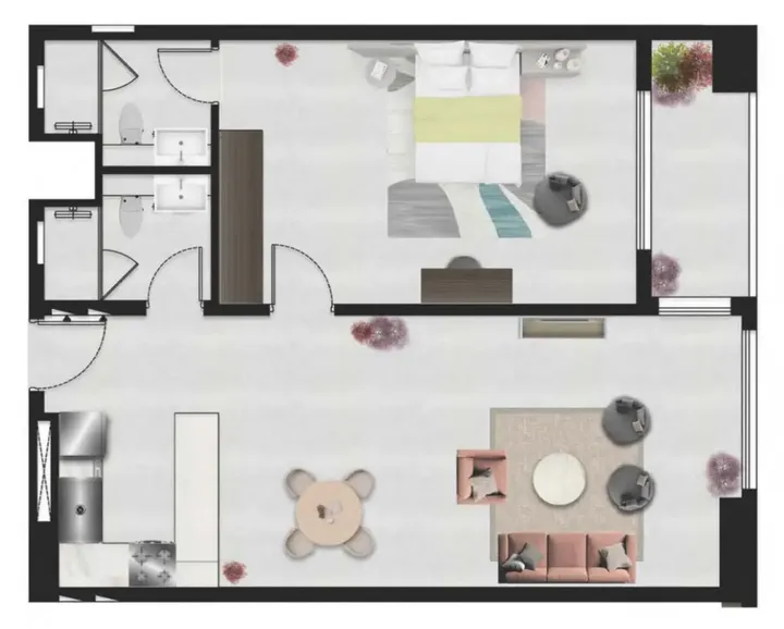 1 BR floor plan