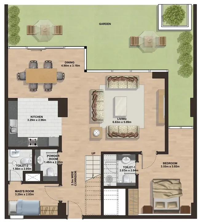 4 BR floor plan