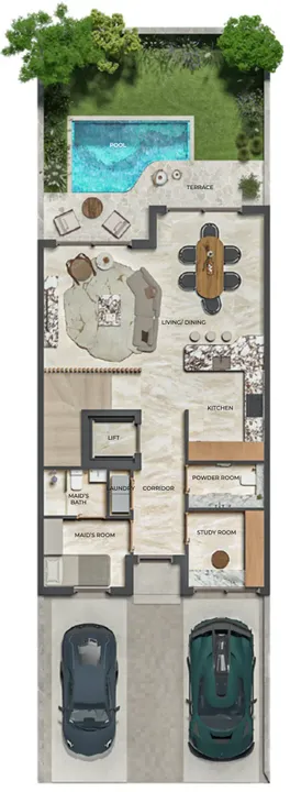 4 BR floor plan