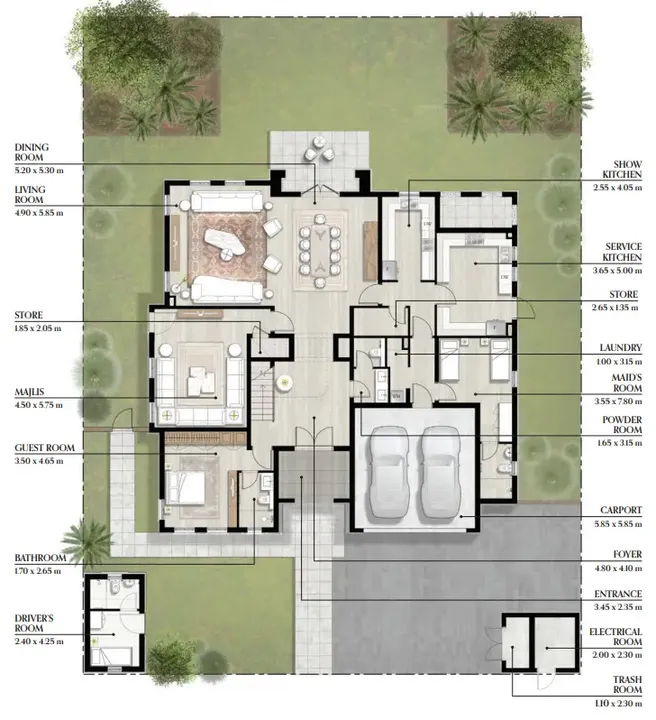 6 BR floor plan