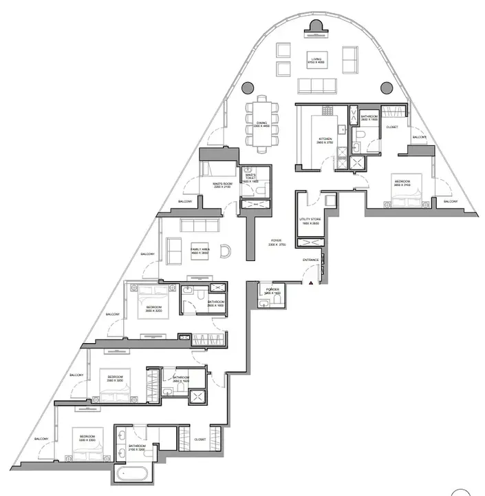 4 BR floor plan