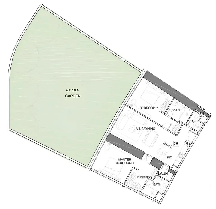 2 BR floor plan