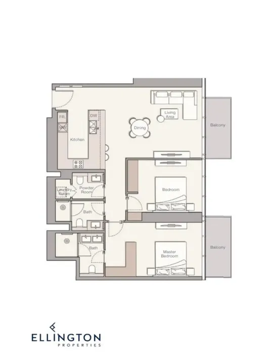 2 BR floor plan