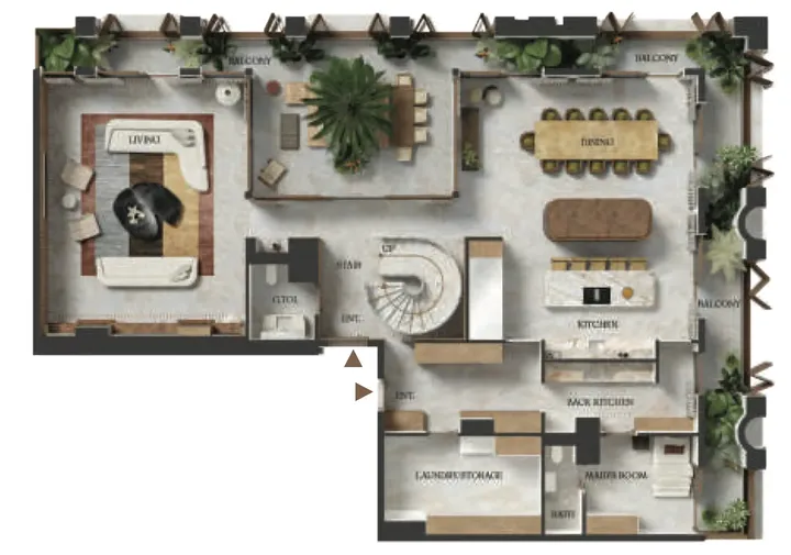 4 BR floor plan