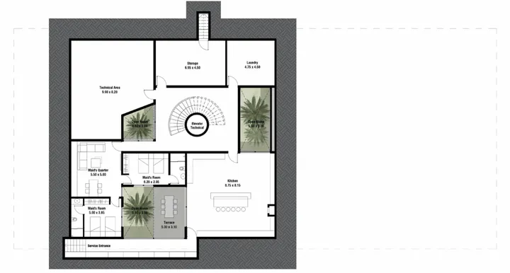 5 BR floor plan