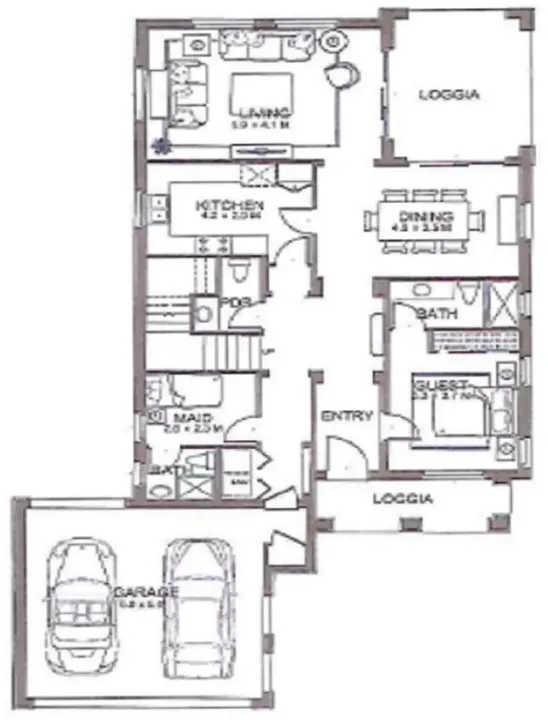 5 BR floor plan