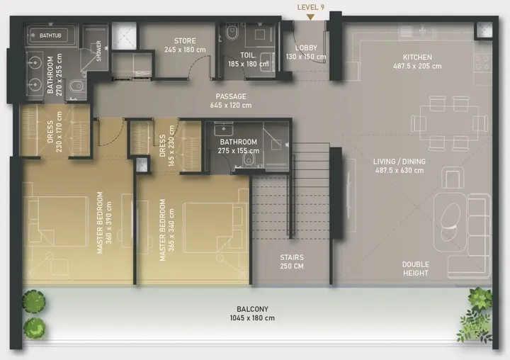 4 BR floor plan
