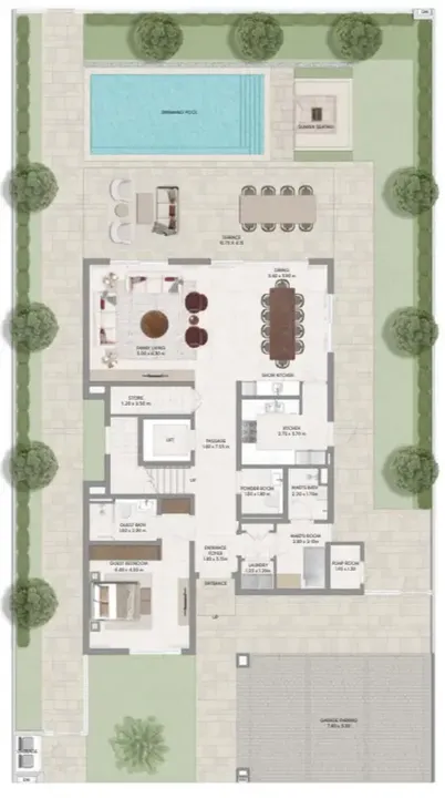 5 BR floor plan
