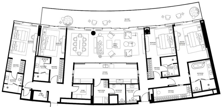 4 BR floor plan